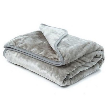Silver Mink Throw Heavy Fleece Blanket 150x200cm