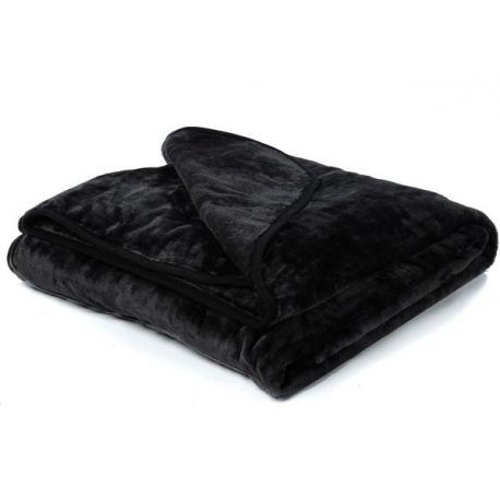 Black Mink Throw Heavy Fleece Blanket 150x200cm