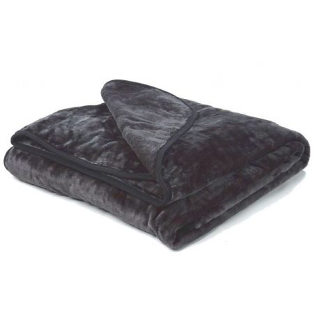 Grey Mink Throw Heavy Fleece Blanket 150x200cm