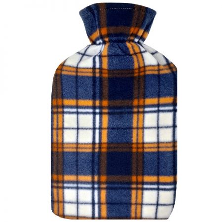Hot Water Bottle With Fleece Cover, 2L, Hamish Check