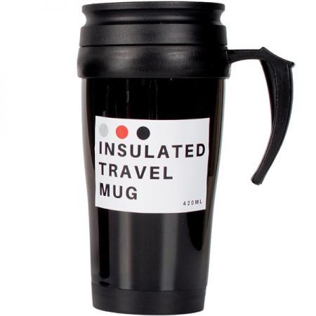 Insulated Travel Mug, 420ml, Black