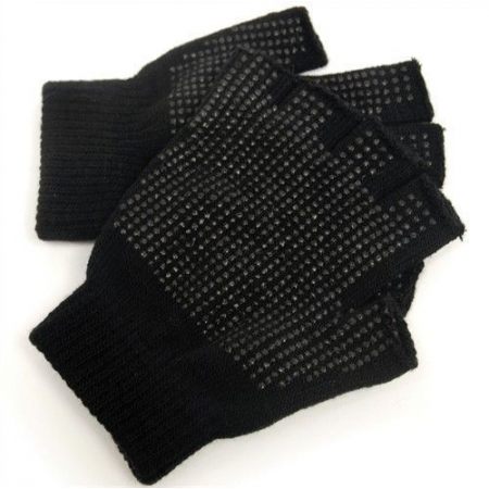 Fingerless Gripper Gloves, Black