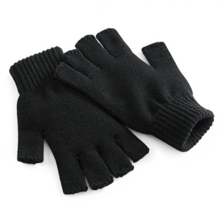 Fingerless Thermal Gloves, Black