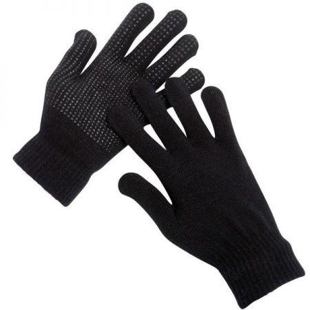 Thermal Gripper Gloves, Full Length, Black