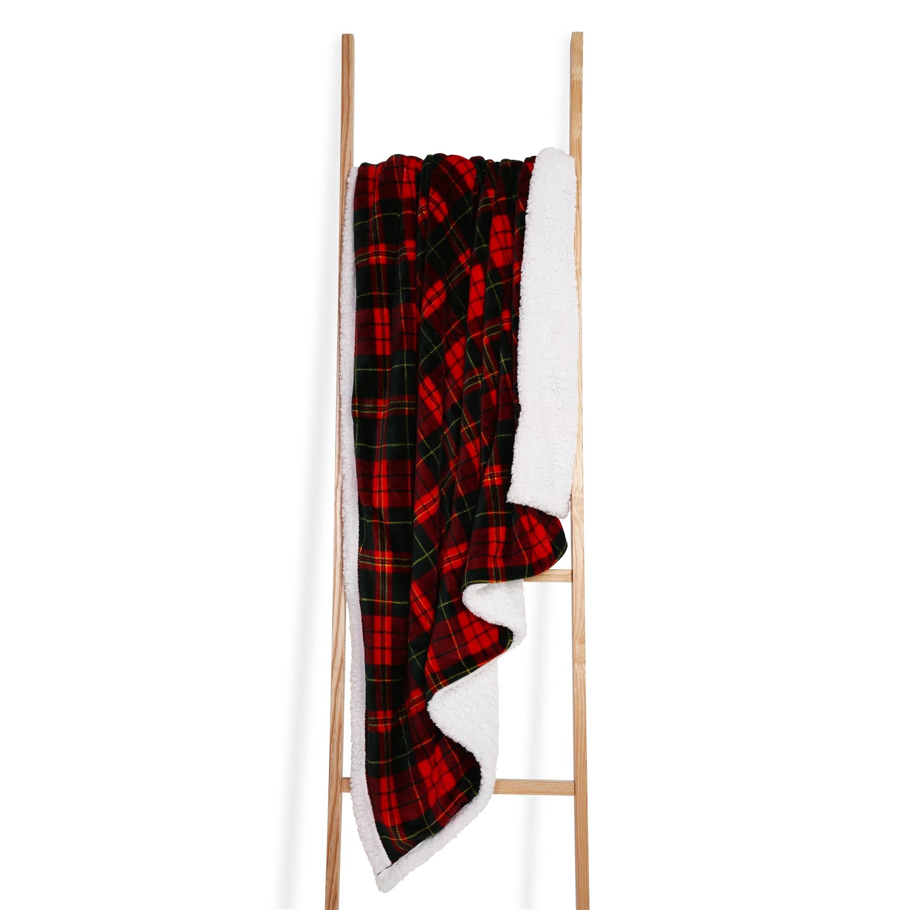 Red Check Sherpa Blanket 150x200cm NQP - Winter Warm Packs