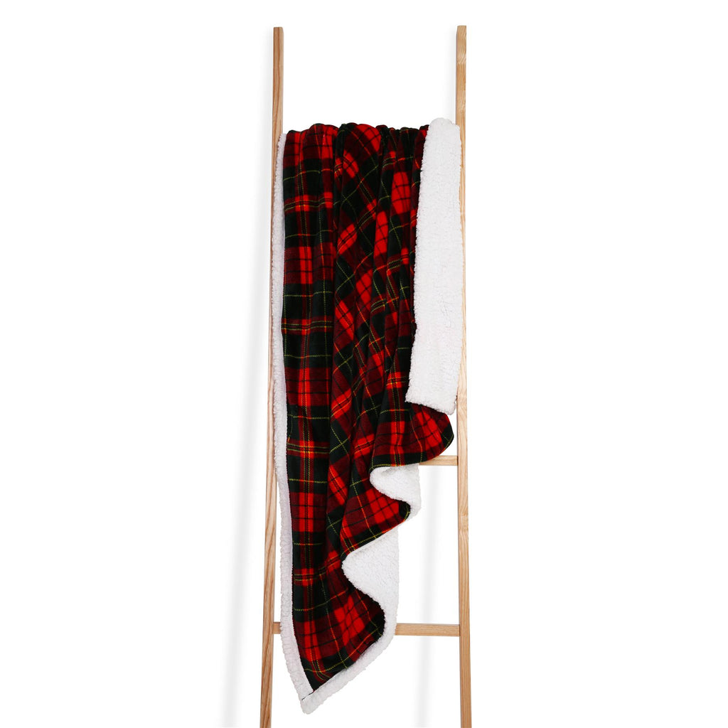 Red Check Sherpa Blanket 150x200cm NQP - Winter Warm Packs