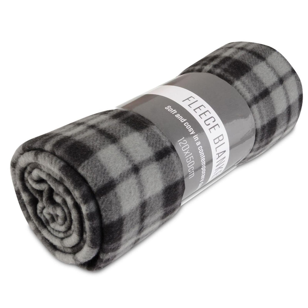 Check Grey Polar Fleece Blankets - Winter Warm Packs