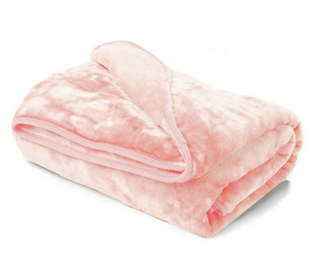 Heavy Fleece Mink Throw Blanket, Blush Pink - Winter Warm Packs