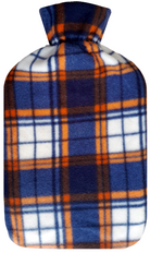 Hot Water Bottle With Fleece Cover 2L Natural Rubber Hamish Check - Winter Warm Packs