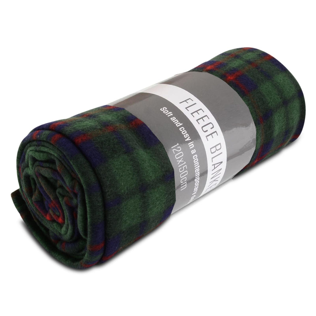 Green Check Polar Fleece Blankets - Winter Warm Packs