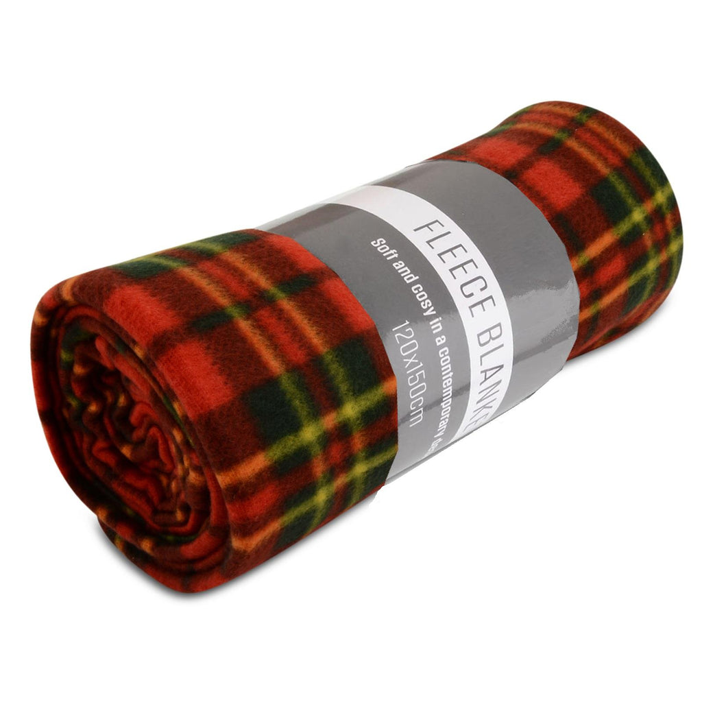 Red Check Polar Fleece Blankets - Winter Warm Packs