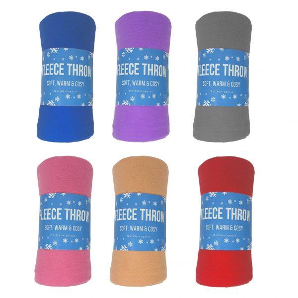 Assorted Polar Fleece Blankets 120x150cm - Winter Warm Packs