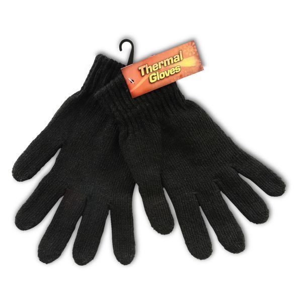 Thermal Gloves, Full Length, Black - Winter Warm Packs