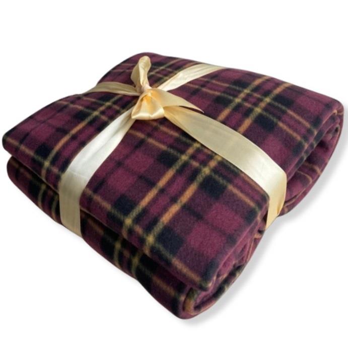 Check Brown Polar Fleece Blankets - Winter Warm Packs