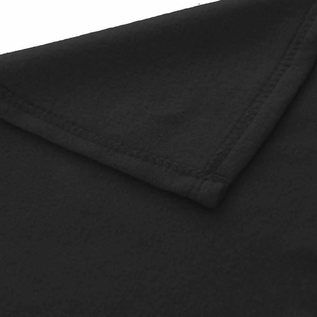 Black Polar Fleece Blanket - Winter Warm Packs