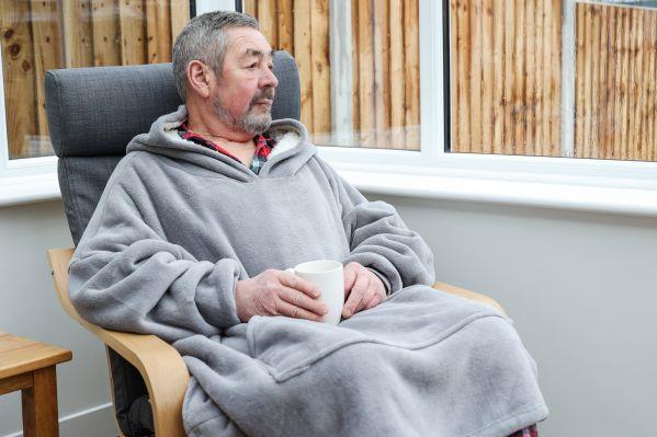 Cosy Hoodie, Grey (One Size) - Winter Warm Packs