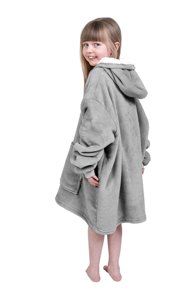 Kids Cosy Hoodie, Grey (One Size Kids) - Winter Warm Packs