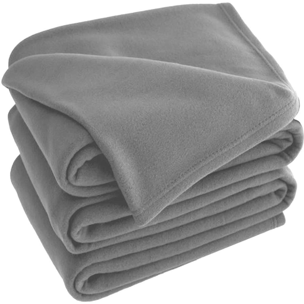 Grey Polar Fleece Blanket - Winter Warm Packs