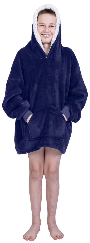 Kids Cosy Hoodie, Blue (One Size Kids) - Winter Warm Packs