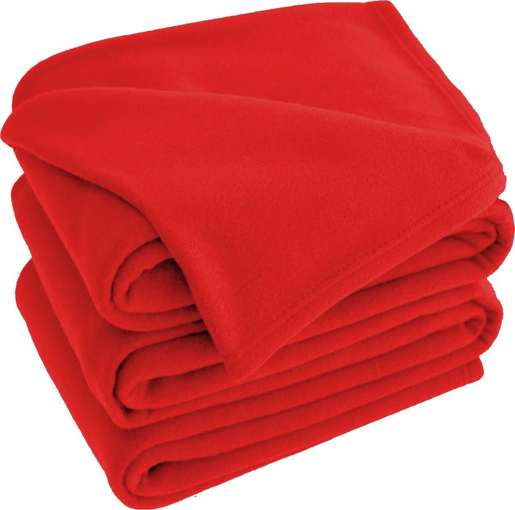 Red Polar Fleece Blanket - Winter Warm Packs