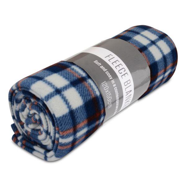 Check Blue Polar Fleece Blankets - Winter Warm Packs