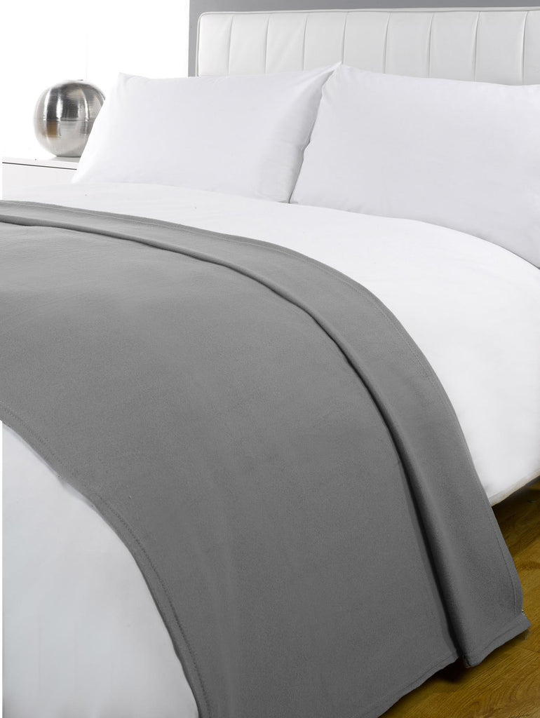 Grey Polar Fleece Blanket - Winter Warm Packs
