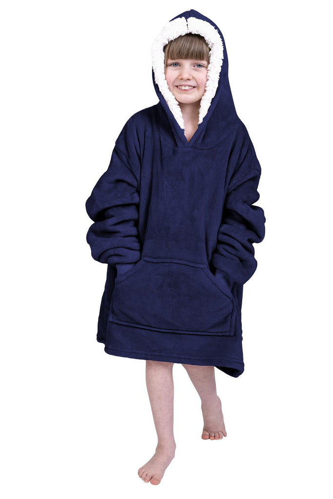 Kids Cosy Hoodie, Blue (One Size Kids) - Winter Warm Packs