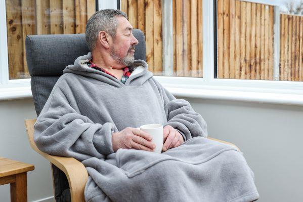 Cosy Hoodie, Grey (One Size) - Winter Warm Packs