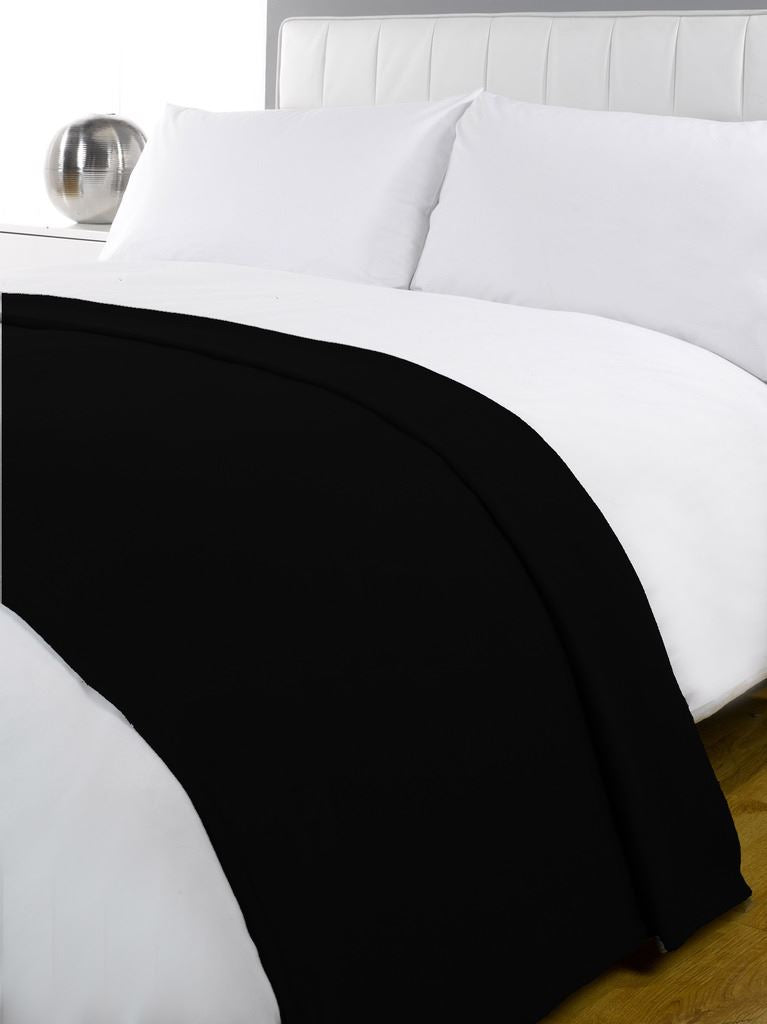 Black Polar Fleece Blanket - Winter Warm Packs