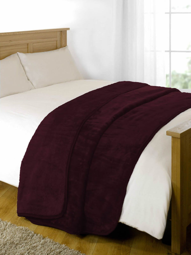 Heavy Fleece Mink Throw Blanket, Grape - Winter Warm Packs