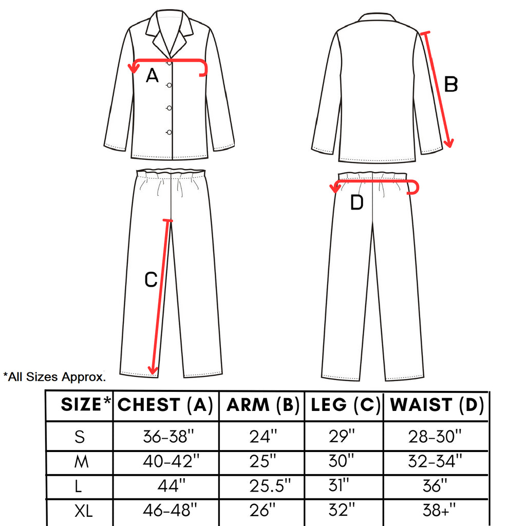 Mens Brushed Pyjama Set Sizes S-XL, Orange Check ZA01 - Winter Warm Packs