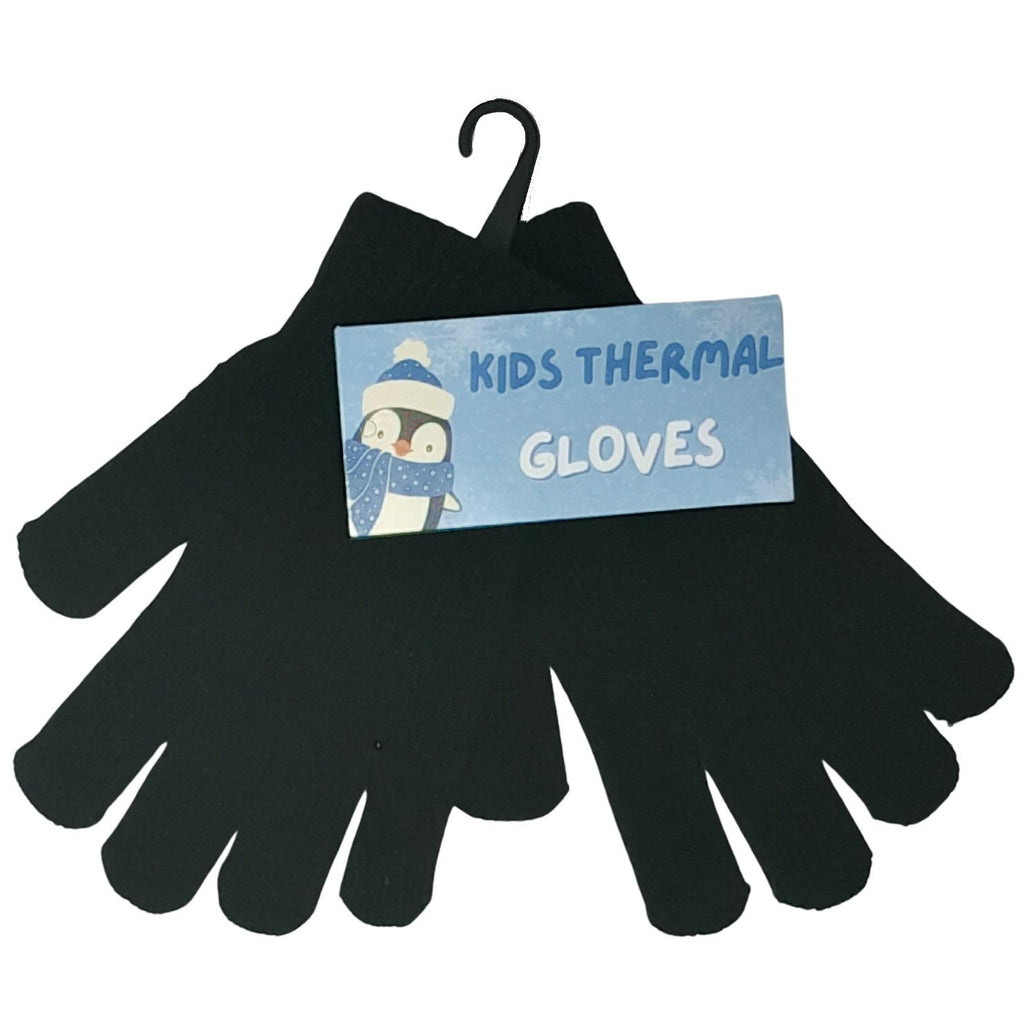Kids Magic Gloves, Black - Winter Warm Packs
