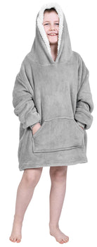 Kids Cosy Hoodie, Grey (One Size Kids) - Winter Warm Packs