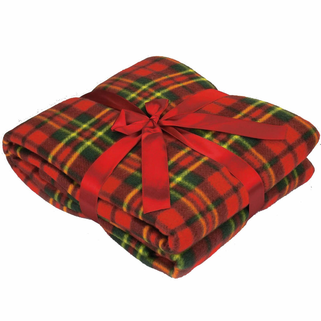 Red Check Polar Fleece Blankets - Winter Warm Packs