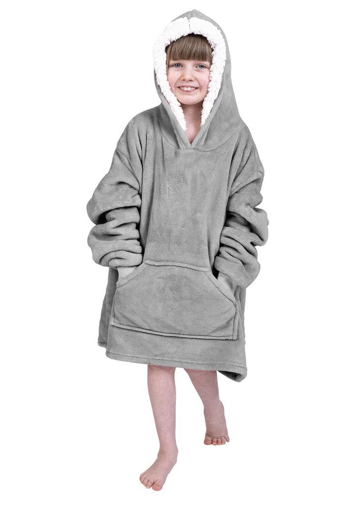 Kids Cosy Hoodie, Grey (One Size Kids) - Winter Warm Packs