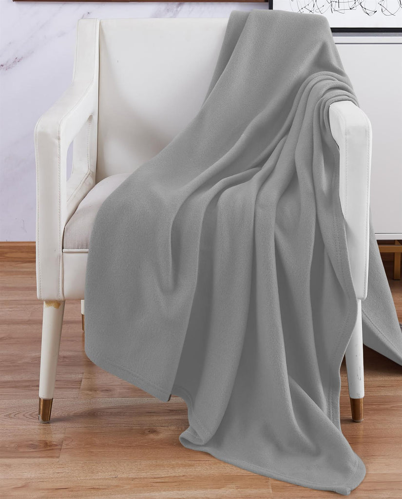 Grey Polar Fleece Blanket - Winter Warm Packs