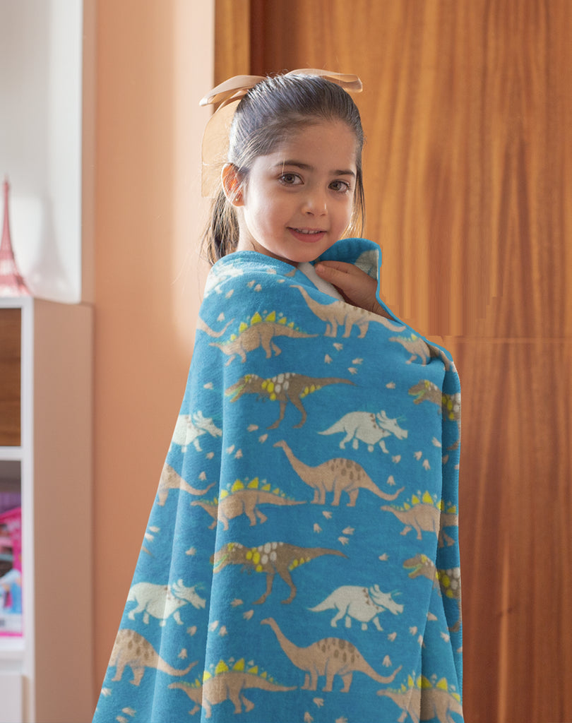 Kids Flannel Dinosaur Blanket 100x150cm - Winter Warm Packs