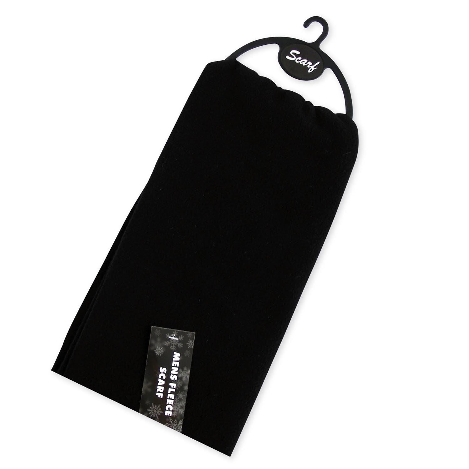 Black Fleece Scarf 160x25cm - Winter Warm Packs