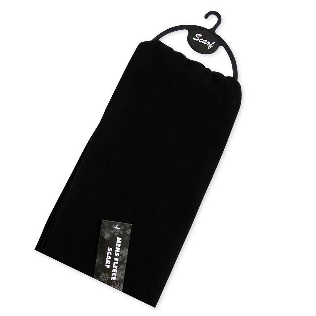 Black Fleece Scarf 160x25cm - Winter Warm Packs