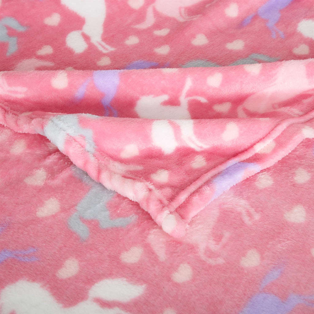 Kids Flannel Horse Blanket 100x150cm - Winter Warm Packs