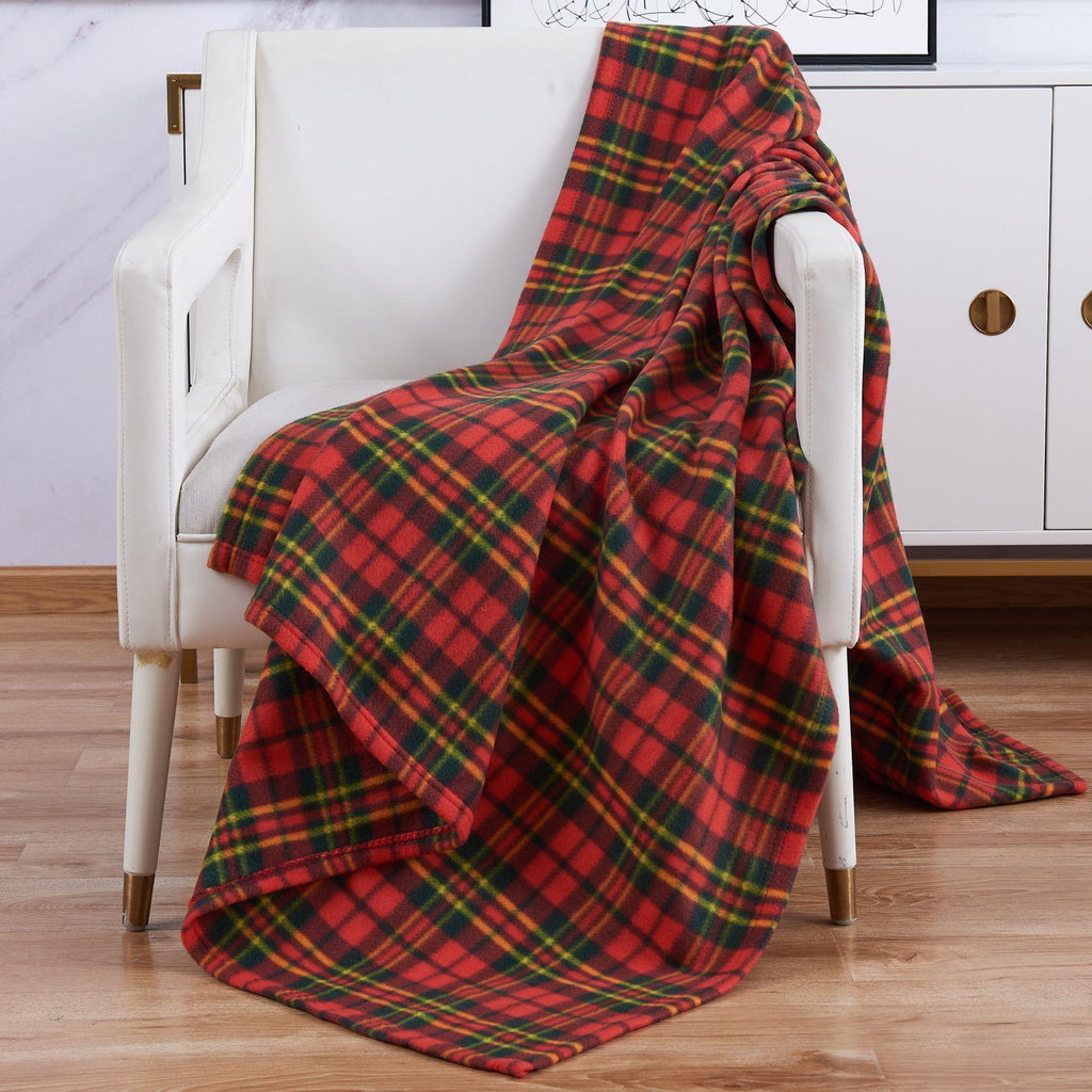Red Check Polar Fleece Blankets - Winter Warm Packs
