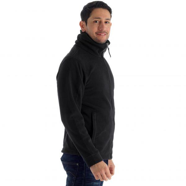 Fleece Jacket Full Zip, Black - Winter Warm Packs